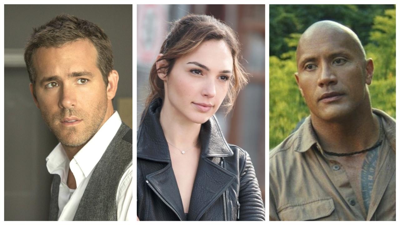 ryan reynolds gal gadot et dwayne johnson dans red notice netflix