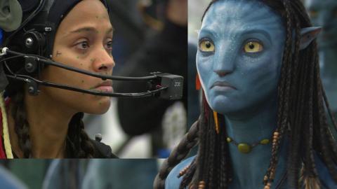 Zoe Saldana sur le tournage d'Avatar (2009)