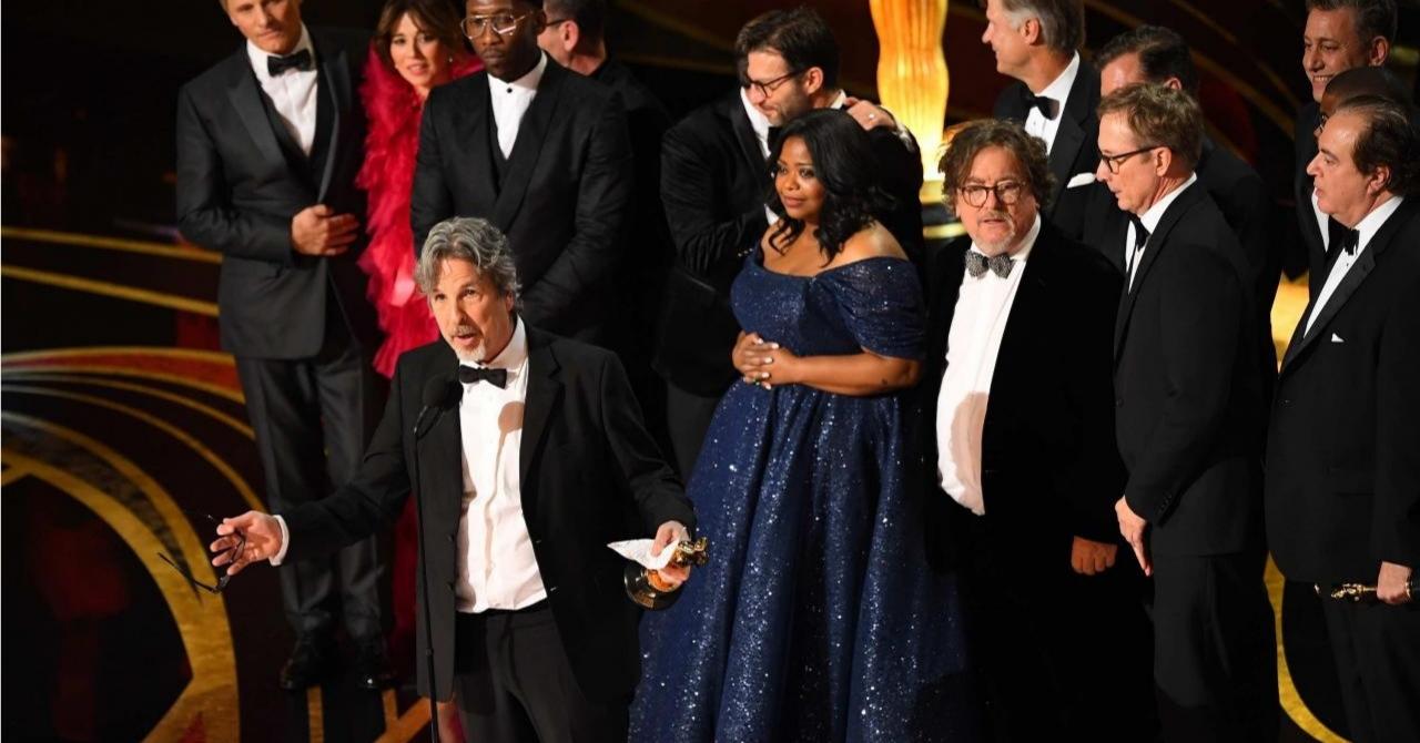 Oscars 2019 : Peter Farrelly recevant l'Oscar du meilleur film pour Green Book