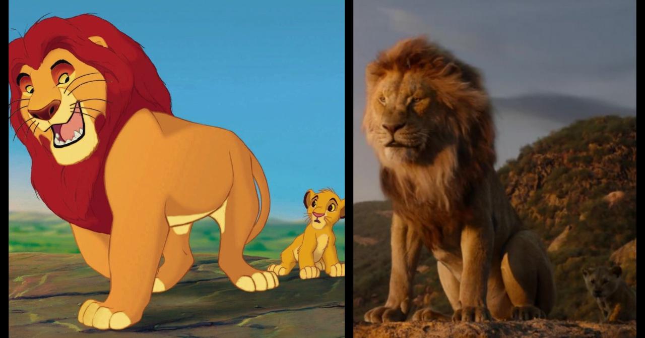 Le Roi Lion 1994 vs. 2019 : Mufasa et Simba enfant