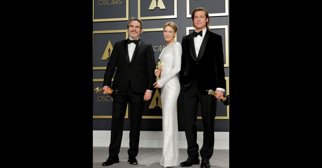 Oscars 2020 : Joaquin Phoenix (meilleur acteur), Renee Zellweger (meilleure actrice) et Brad Pitt (meilleur second rôle masculin