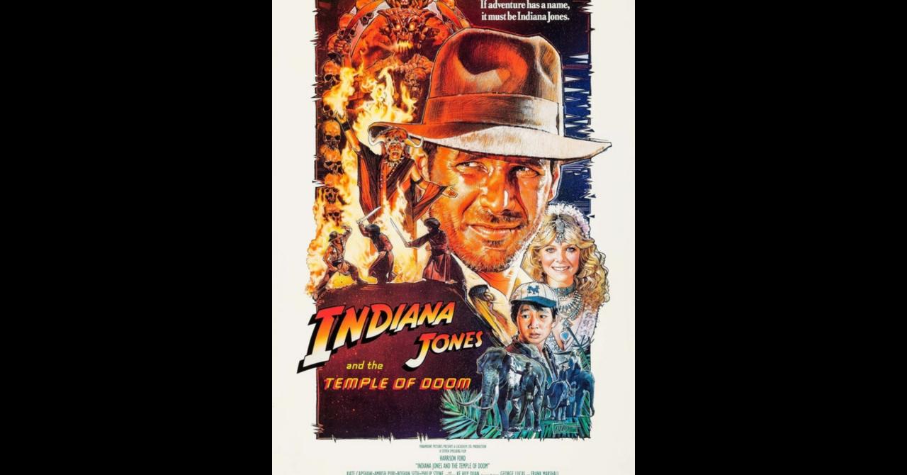 Le poster de Drew Struzan pour Indiana Jones et le Temple Maudit (1984)