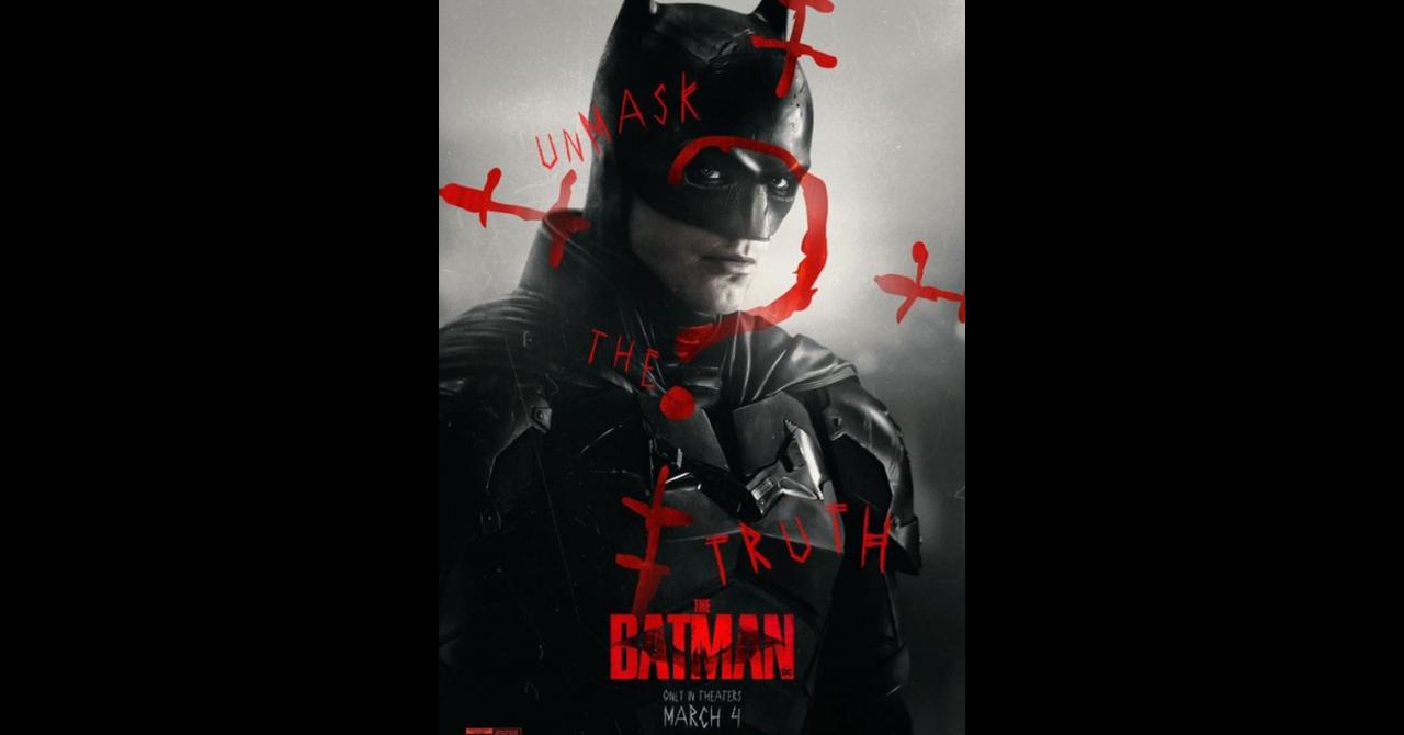 Poster "Démasquez la vérité" de The Batman : Robert Pattinson joue Batman