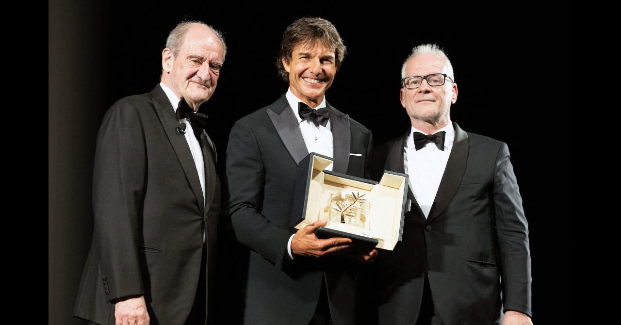 Pierre Lescure, Tom Cruise et Thierry Frémaux à Cannes 2022