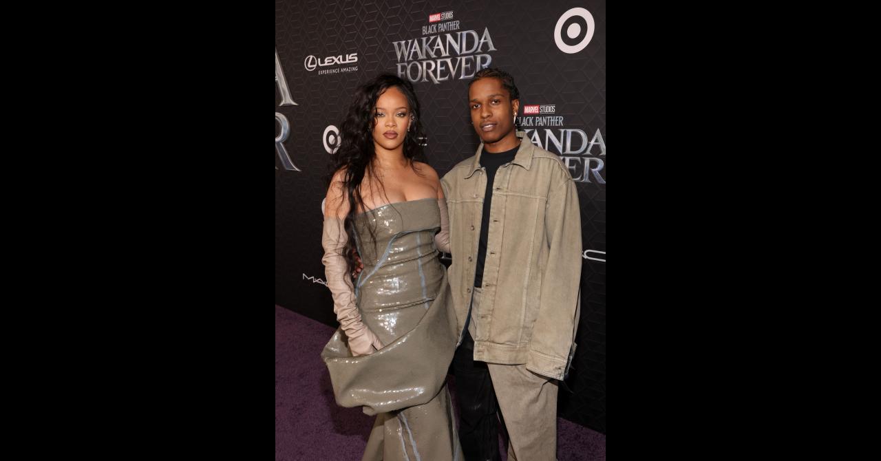 Rihanna and A$AP Rocky à l'avant-première mondiale de Black Panther : Wakanda Forever