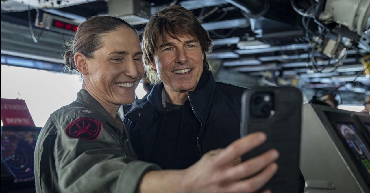 Tom Cruise en tournage de la deuxième partie de Mission : Impossible Dead Reckoning. 
