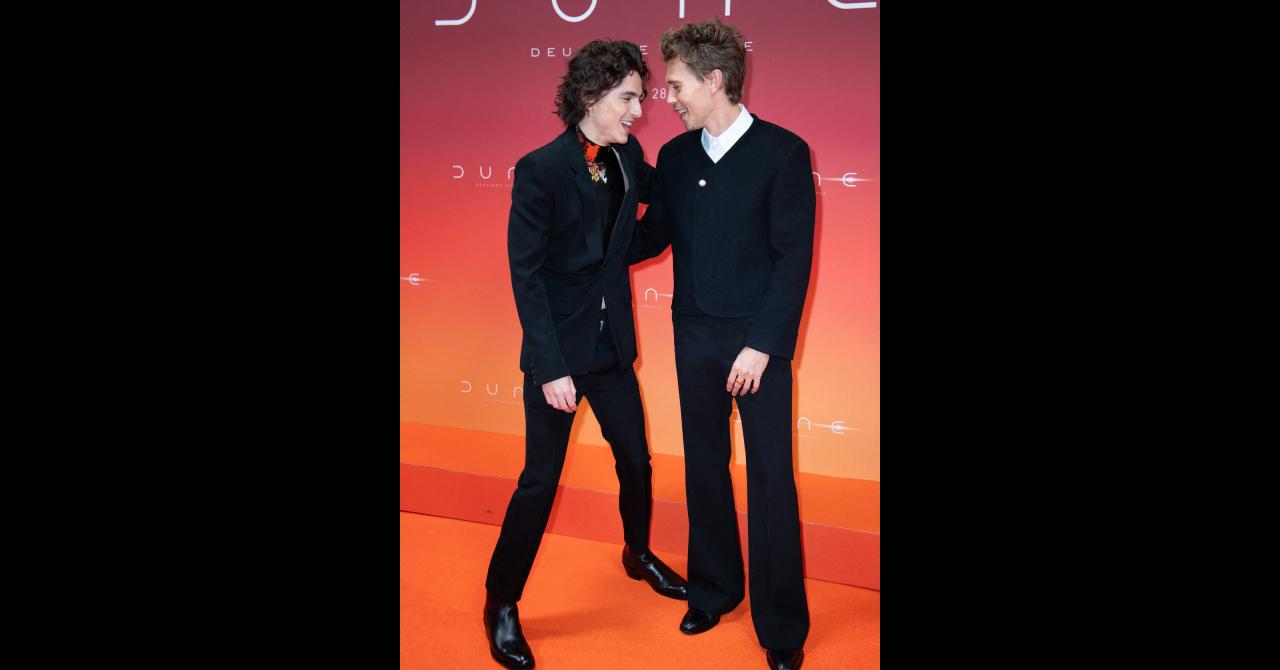 Timothée Chalamet et Austin Butler à la première de Dune 2, à Paris